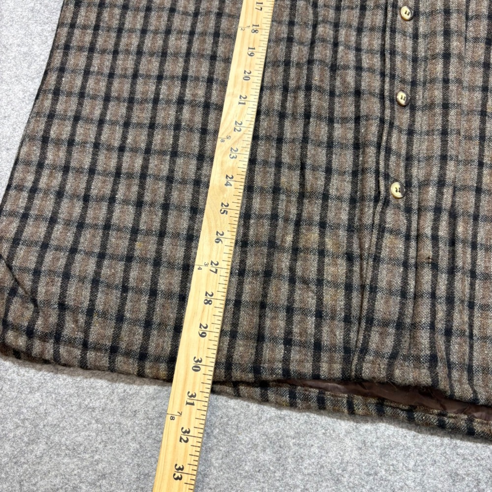 Briggs Quilted Lined Flannel Shirt Jacket Mens XL Brown Plaid Heavy Workwear - Picture 3 of 5